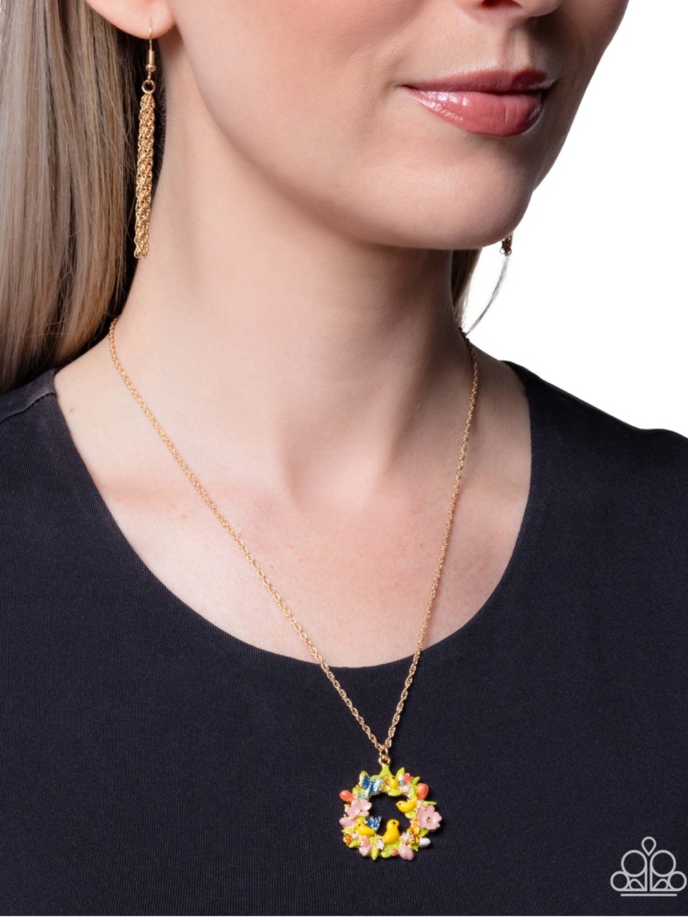 NWT Easter Morning Wreath Pendant Necklace & Earrings(Last Set)